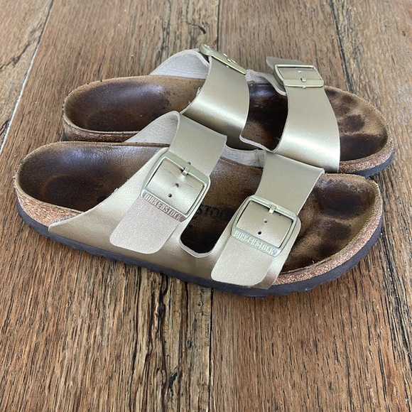 Birkenstock Arizona Gold Birko-Flor 39 / 8-8.5 - Picture 3 of 11